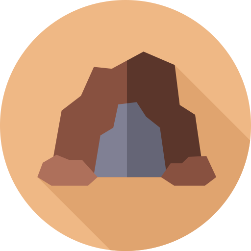 동굴 Flat Circular Flat icon