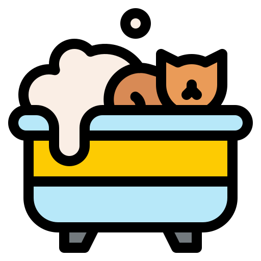 Cat bath Generic Outline Color icon