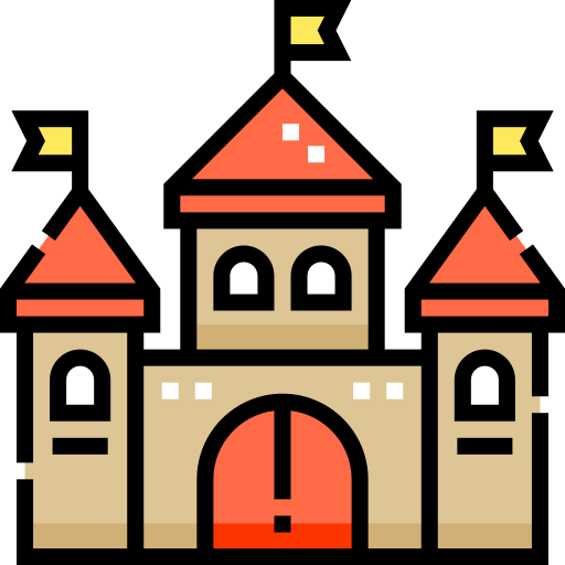 castle Detailed Straight Lineal color icon