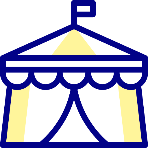 서커스 텐트 Detailed Mixed Lineal color icon