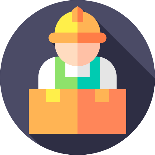 Worker Flat Circular Flat icon