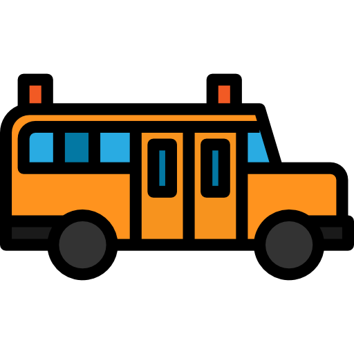 autobús escolar Pause08 Lineal Color icono