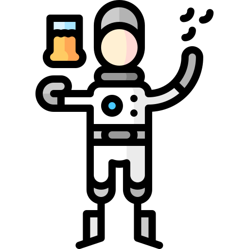 Space food Puppet Characters Lineal Color icon