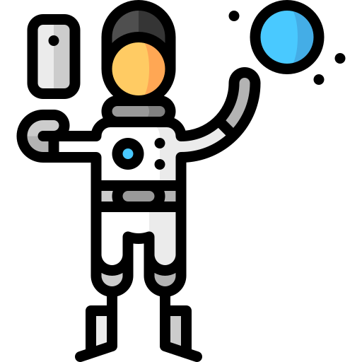 kosmiczne selfie Puppet Characters Lineal Color ikona