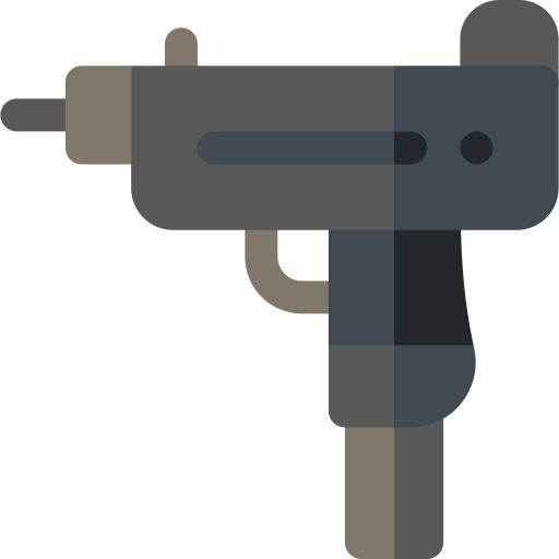 submetralhadora Basic Rounded Flat Ícone