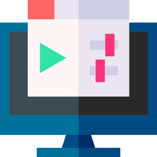 Video editor Basic Straight Flat icon
