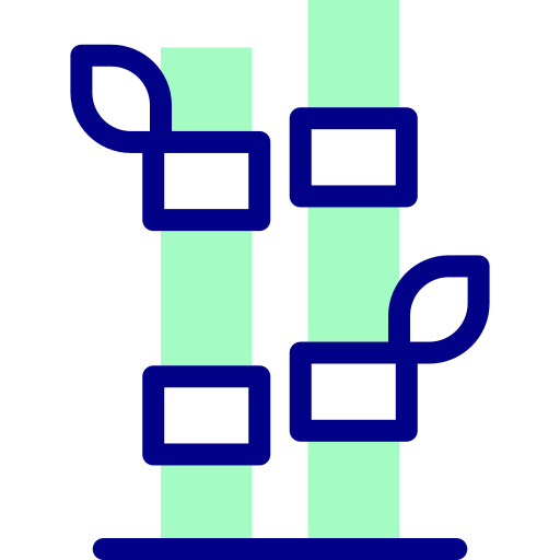 대나무 Detailed Mixed Lineal color icon