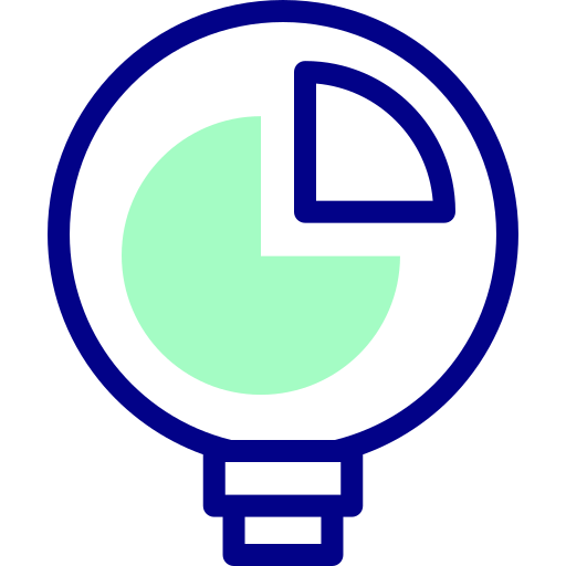 전구 Detailed Mixed Lineal color icon