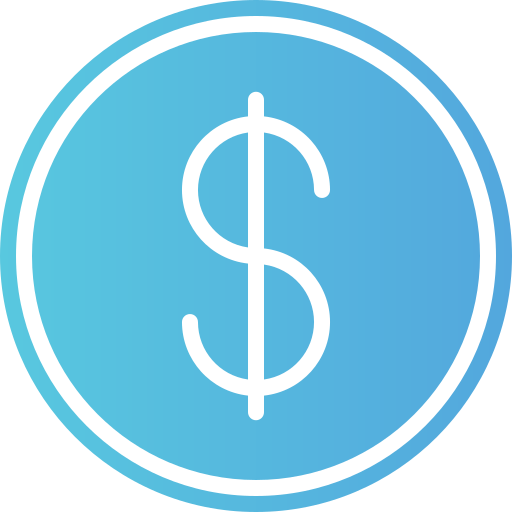 Символ доллара в черном овале Generic Flat Gradient иконка