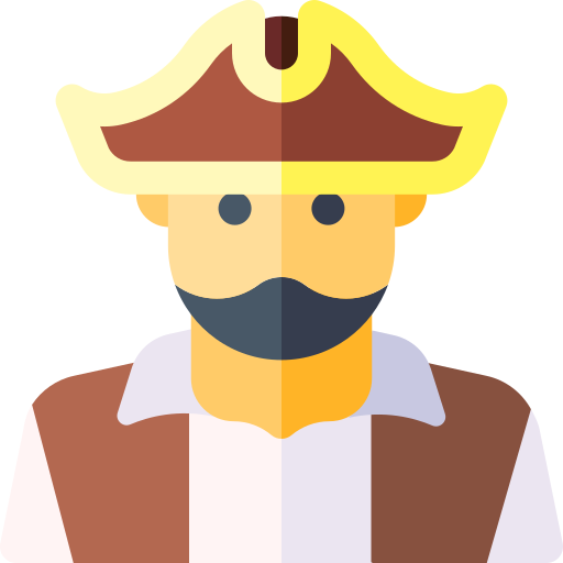 piraat Basic Rounded Flat icoon