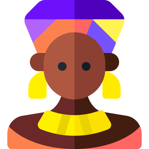 afrikaanse vrouw Basic Rounded Flat icoon