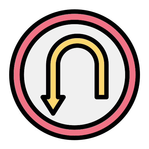 U Turn Generic Outline Color icon