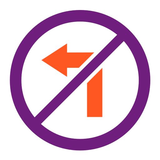No turn left Generic Flat icon