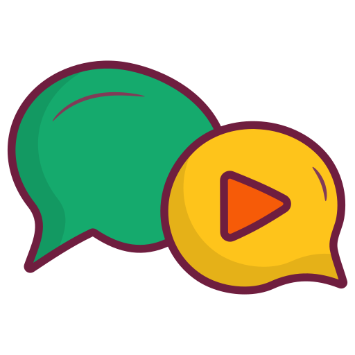 chat de video Generic Hand Drawn Color icono