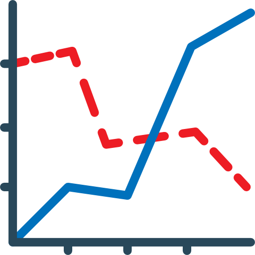 gráfico de linea Pause08 Flat icono
