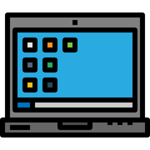 ekran laptopa Pause08 Lineal Color ikona