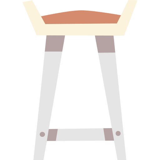 sedia alta Cartoon Flat icona