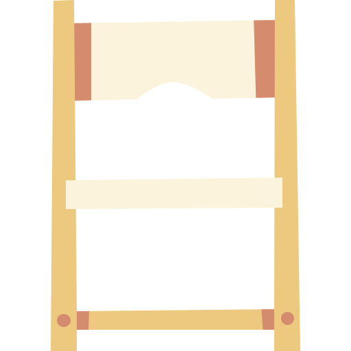 silla plegable Cartoon Flat icono