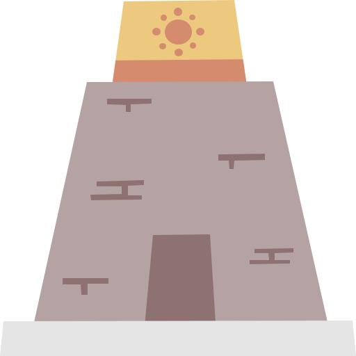 tempio del sole Cartoon Flat icona