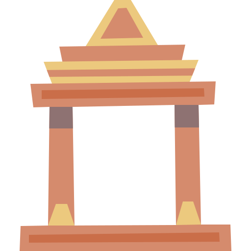 tempel Cartoon Flat icoon