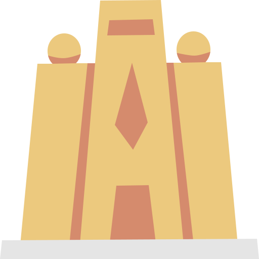 złota świątynia Cartoon Flat ikona