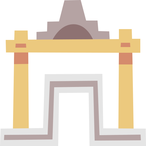 templo del sol Cartoon Flat icono