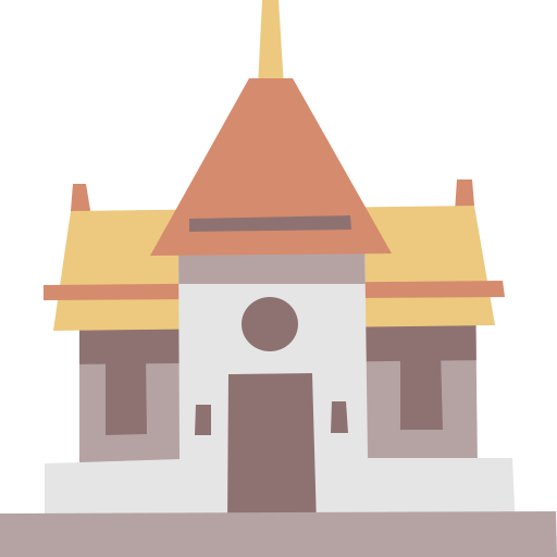 Świątynia Cartoon Flat ikona