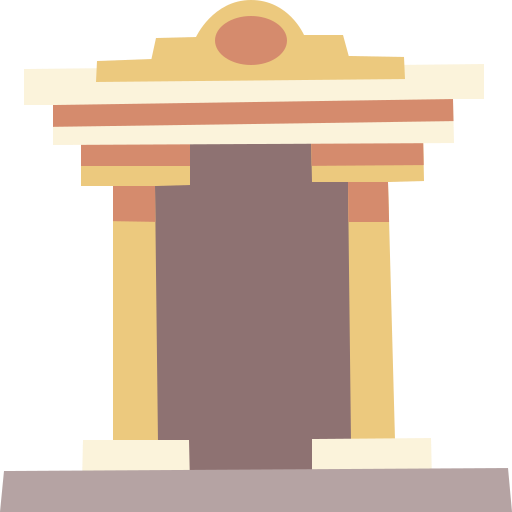 templo de oro Cartoon Flat icono