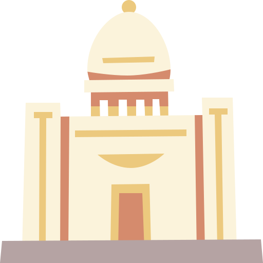 templo Cartoon Flat icono