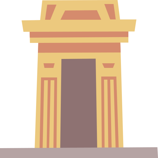 złota świątynia Cartoon Flat ikona