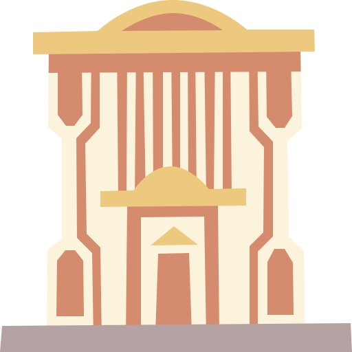 tempio di sabbia Cartoon Flat icona