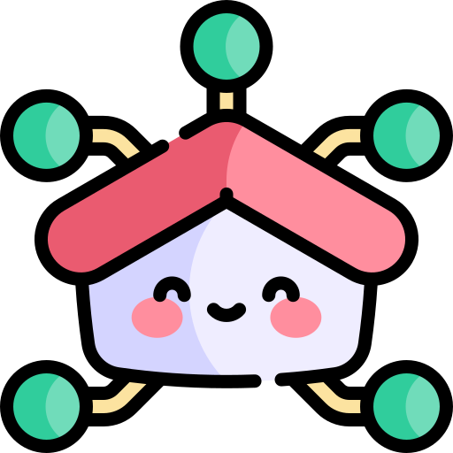 casa intelligente Kawaii Lineal color icona