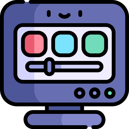 monitor Kawaii Lineal color icono