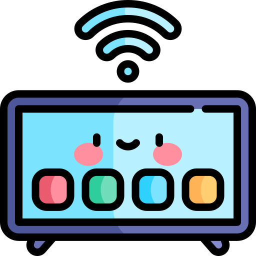 smart tv Kawaii Lineal color ikona