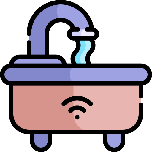 lavabo Kawaii Lineal color icono
