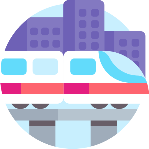Electric train Detailed Flat Circular Flat icon