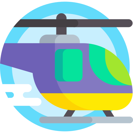 helikopter Detailed Flat Circular Flat icoon