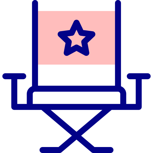 Director chair Detailed Mixed Lineal color icon