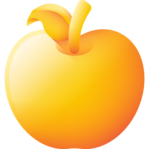 manzana dorada 3D Color icono