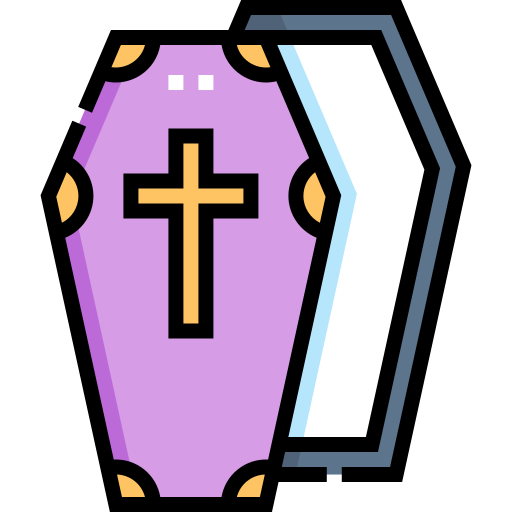Coffin Detailed Straight Lineal color icon