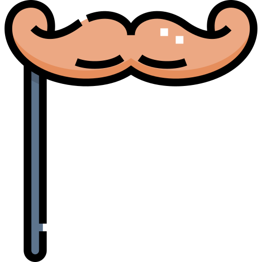 moustache Detailed Straight Lineal color Icône
