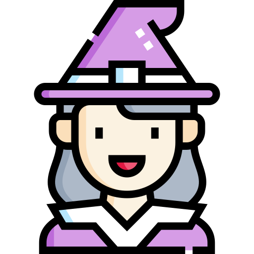 Witch Detailed Straight Lineal color icon