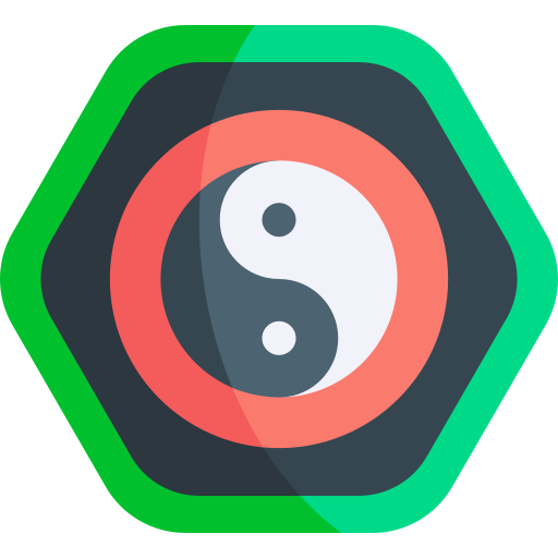 yin yang Kawaii Flat icono