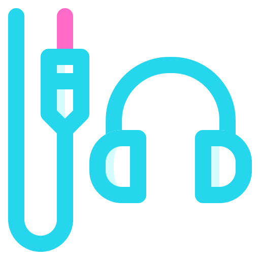 conector de audio Generic Outline Color icono