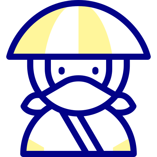 忍者 Detailed Mixed Lineal color icon