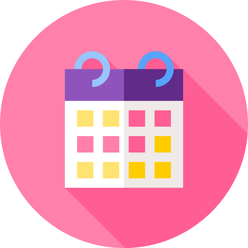 kalender Flat Circular Flat icoon