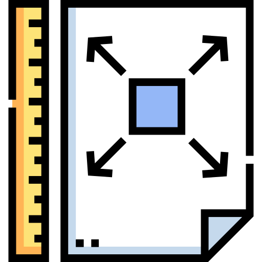 치수 Detailed Straight Lineal color icon