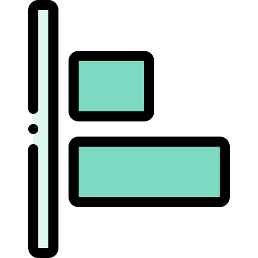 왼쪽 정렬 Detailed Rounded Lineal color icon