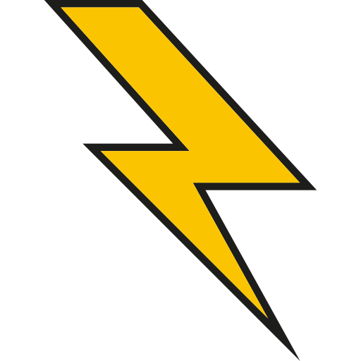 Lightning bolt Generic Outline Color icon