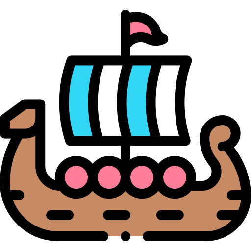 Viking ship  Detailed Rounded Lineal color icon